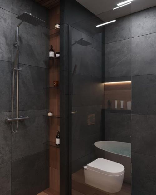 Проект санузла.  Стиль - эколофт. 01