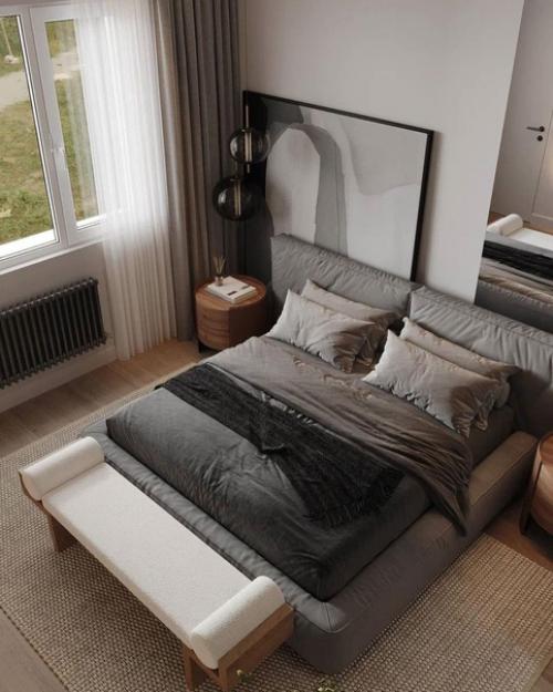 Интерьер спальни с гардеробом. 03