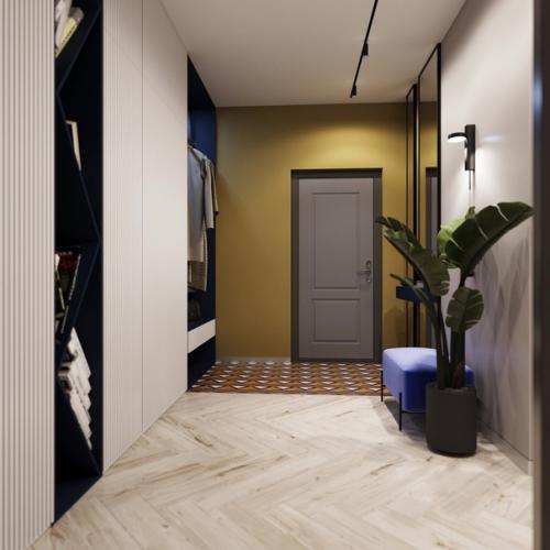 Коридор в смелой цветовой гамме. 02