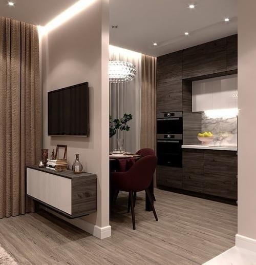 Небольшая студия с зонированой спальней! 02