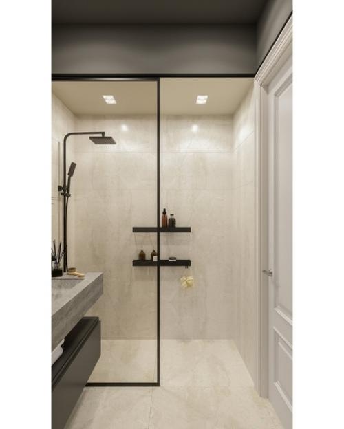 Необычный санузел с использованием гранита. 01