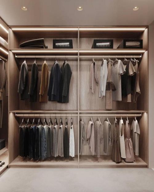 Интерьер спальни с гардеробом. 07