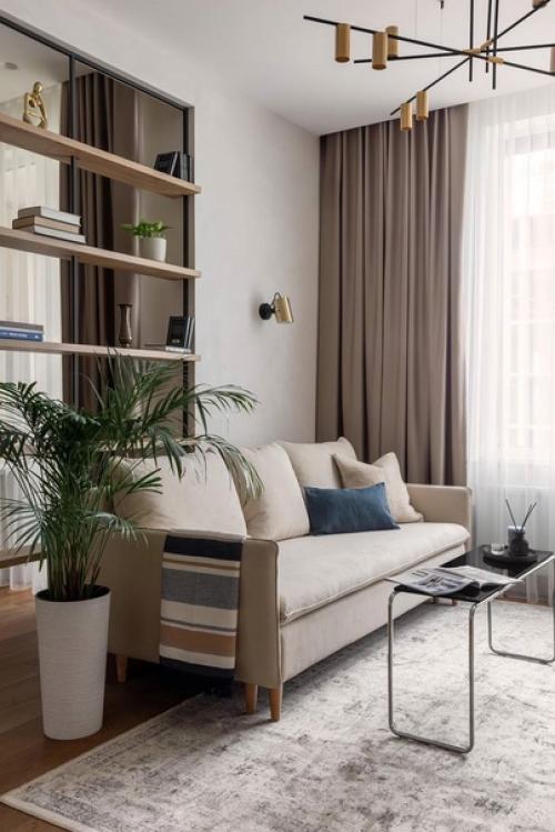 Светлый интерьер с тёмными акцентами. 02