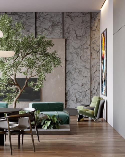 Кухня - гостиная в загородном доме. 05