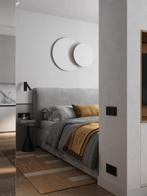 Студия с межкомнатной перегородкой с поворотным тв. 02