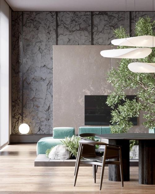 Кухня - гостиная в загородном доме. 04