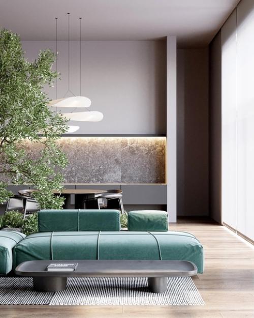 Кухня - гостиная в загородном доме. 07