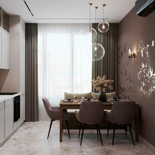 Дизайн кухни с акцентной стеной. 03