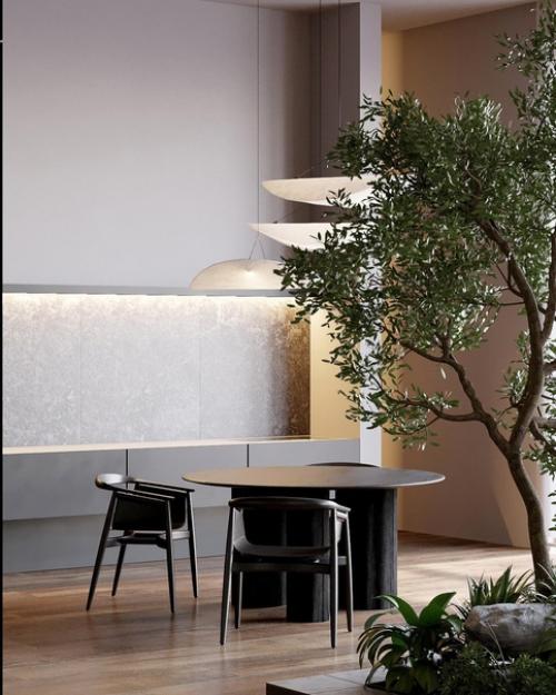 Кухня - гостиная в загородном доме. 01