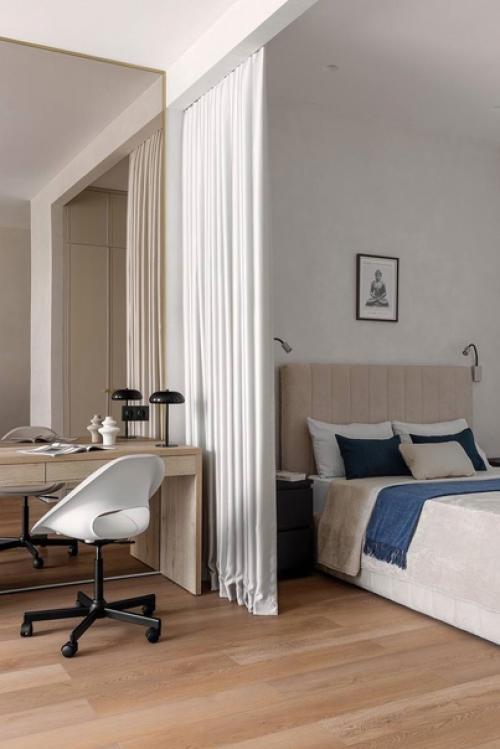 Светлый интерьер с тёмными акцентами. 03