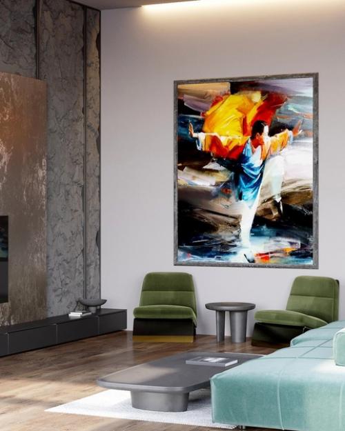 Кухня - гостиная в загородном доме. 09