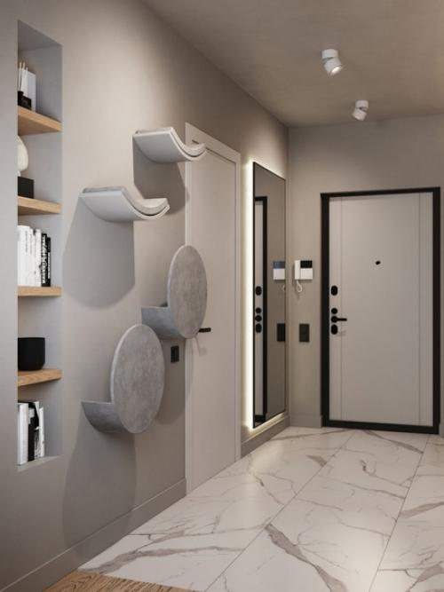 Студия с межкомнатной перегородкой с поворотным тв. 07