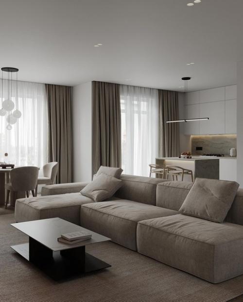 Кухня - гостиная в современном стиле. 02