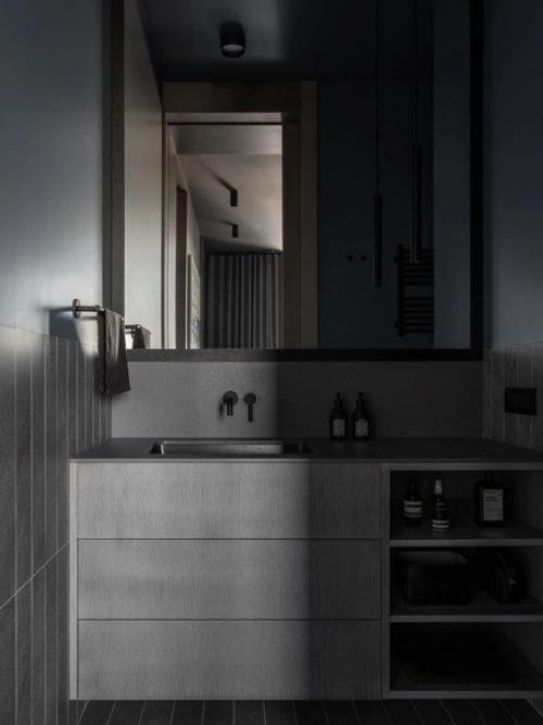 Как в черно-белом кино: монохромная квартира, площадью 70 м. 07