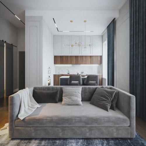 Кухня - гостиная в неоклассическом стиле. 03