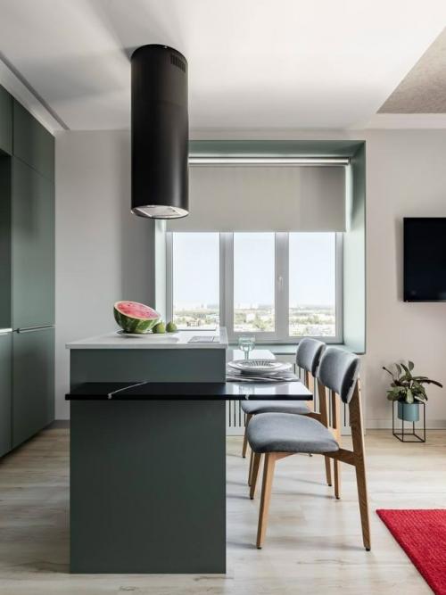 Современный интерьер уютной квартиры - студии продуман до мелочей и ориентирован на комфорт повседневной жизни. 01