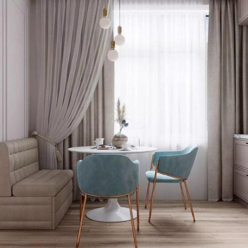 Вот такая изысканная, светлая и позитивная кухня - гостиная. 03