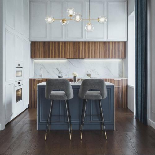 Кухня - гостиная в неоклассическом стиле. 02