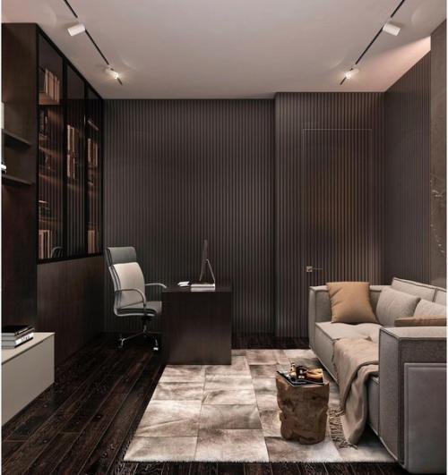 Монохромный кабинет.  Это максимально удобное, обособленное, стильное и эргономичное пространство. 03