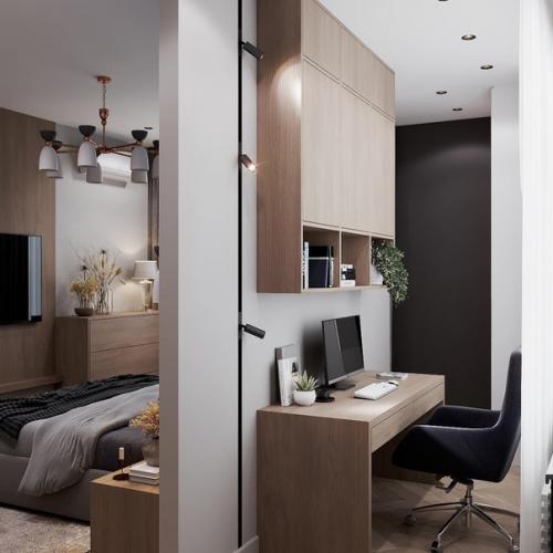 Спальня с рабочим кабинетом. 04