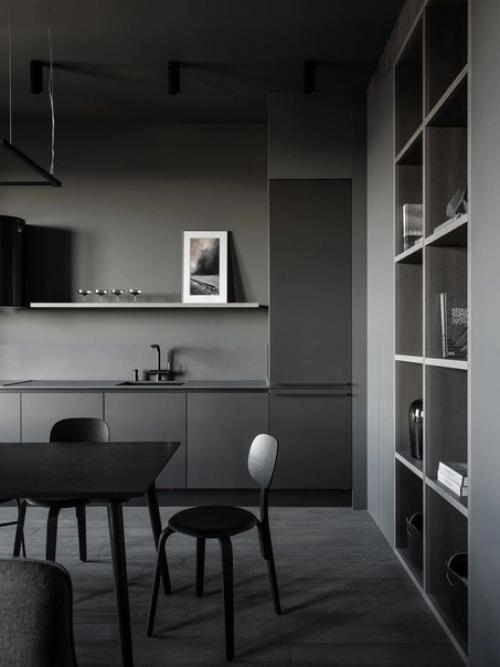 Как в черно-белом кино: монохромная квартира, площадью 70 м. 02