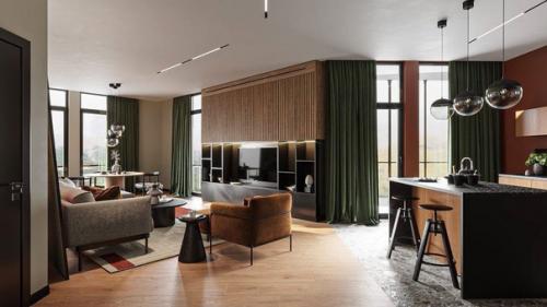 Лаконичный интерьер однокомнатной квартиры. 03