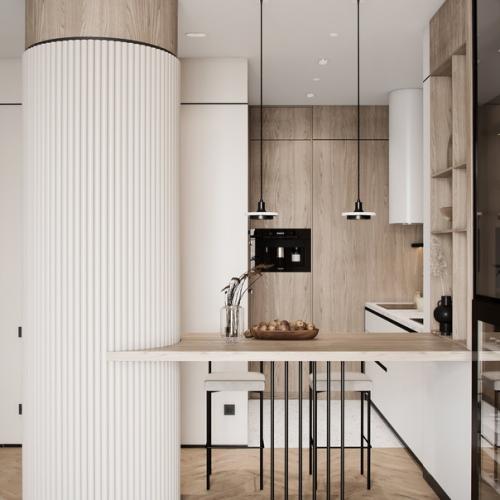 Кухня - гостиная площадью 42 кв. 08