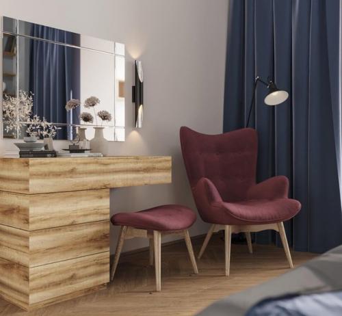 Спальня с бьюти зоной и рабочим местом. 01