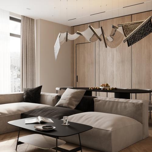 Кухня - гостиная площадью 42 кв. 06