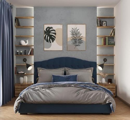 Спальня с бьюти зоной и рабочим местом.