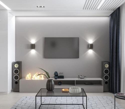 Минималистичный современный интерьер для молодой пары. 01