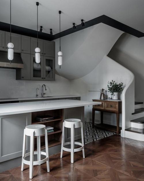 Интерьер двухуровневой квартиры. 01