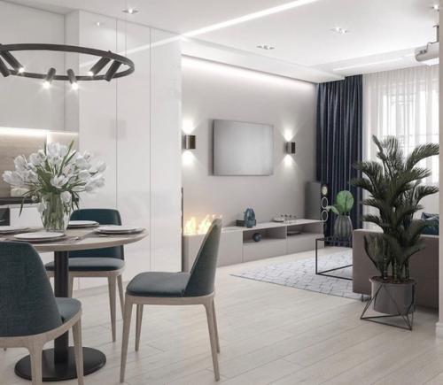 Минималистичный современный интерьер для молодой пары. 03