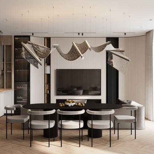 Кухня - гостиная площадью 42 кв. 03