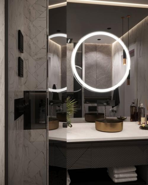 Интерьер студии в классическом сочетании черного и белого, площадью - 25 кв. 09