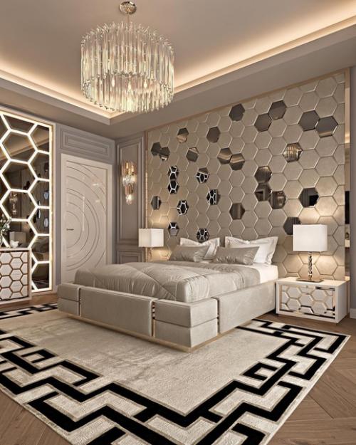 Очень красивый богатый дизайн спальни! 02