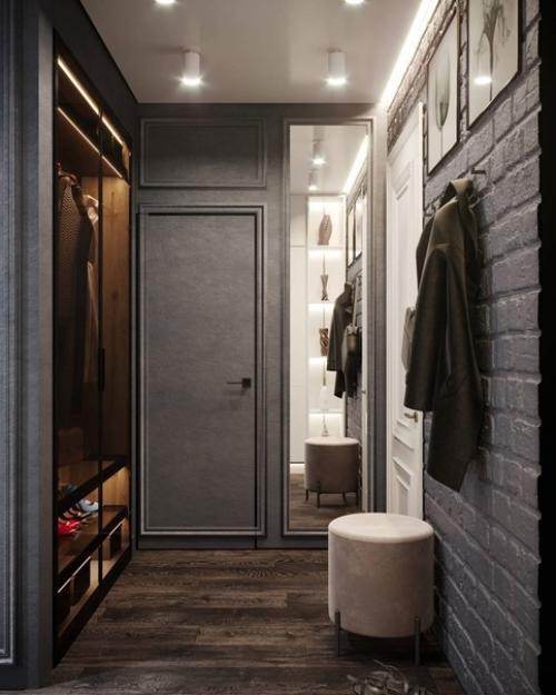 Интерьер студии в классическом сочетании черного и белого, площадью - 25 кв. 06