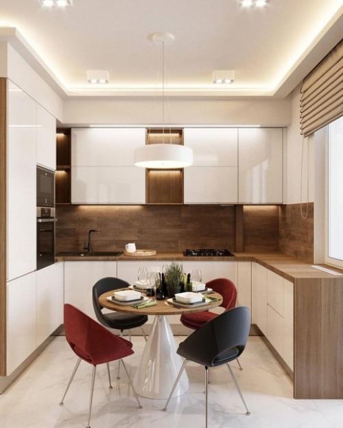 Однокомнатная квартира в миксе светлых оттенков и дерева. 02