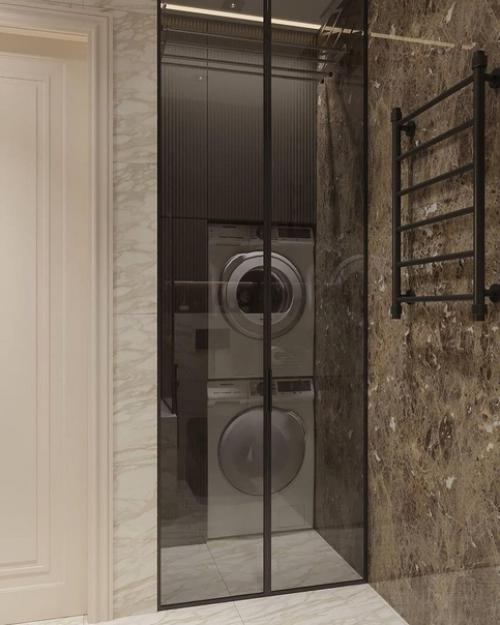 Ванная комната с темной цветовой гаммой в современном стиле. 05