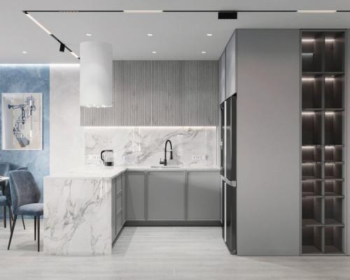 Кухня - гостиная площадью 33 кв. 05