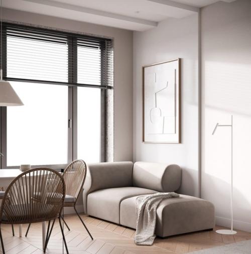 Минималистичный интерьер квартиры площадью 42 кв. 03