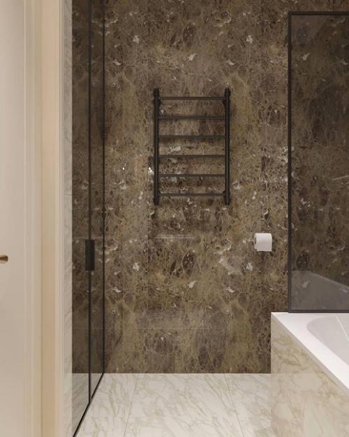 Ванная комната с темной цветовой гаммой в современном стиле. 03