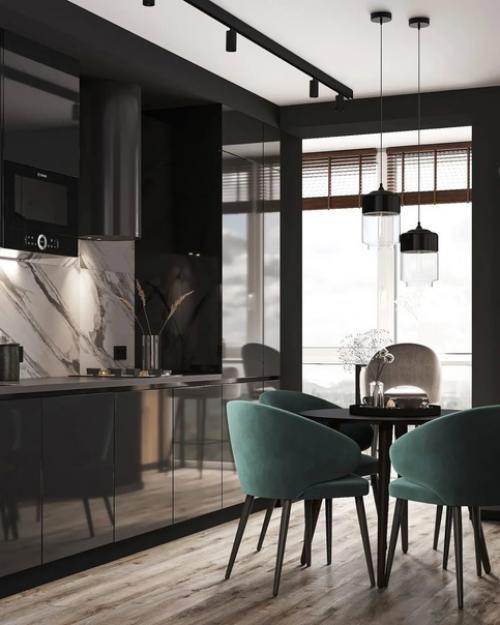 Кухня - гостиная площадью 10 кв. 01