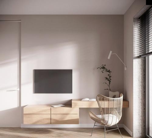 Минималистичный интерьер квартиры площадью 42 кв. 01