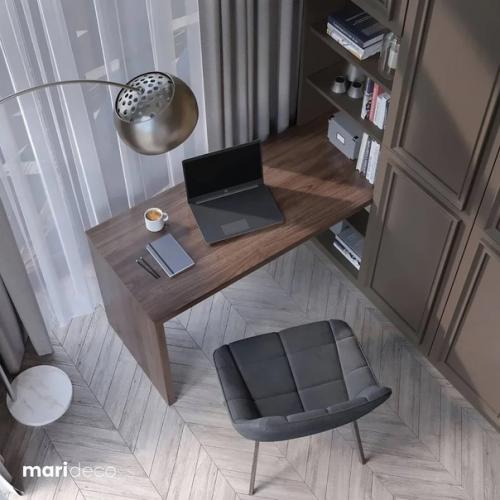 Домашний офис в гардеробной за закрытыми дверями. 04