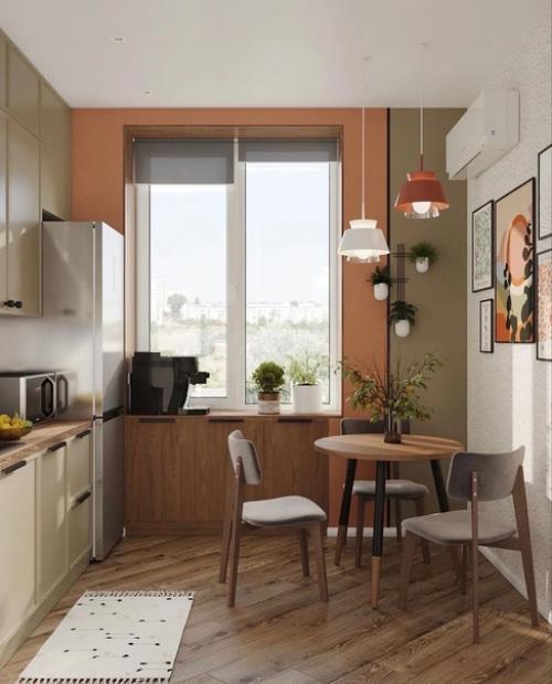 Уютная кухня в приятной цветовой гамме. 04