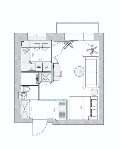 Квартира, общей площадью - 29 кв. 08