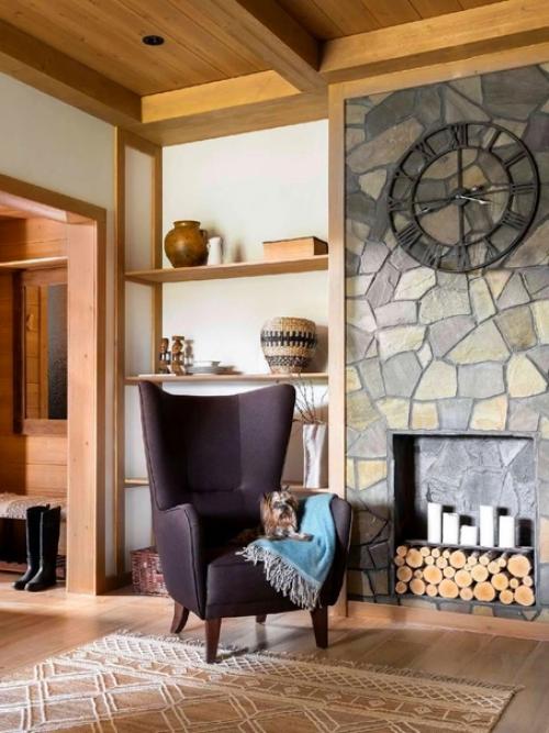 Интерьер загородного дома в стиле горного шале. 02