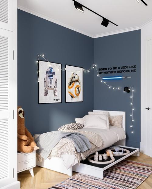 Стильная и лаконичная детская комната для мальчика. 01