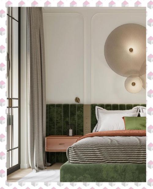 Интерьер спальни с балконом. 05